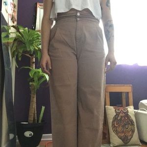 Tan Paper-bag Pants